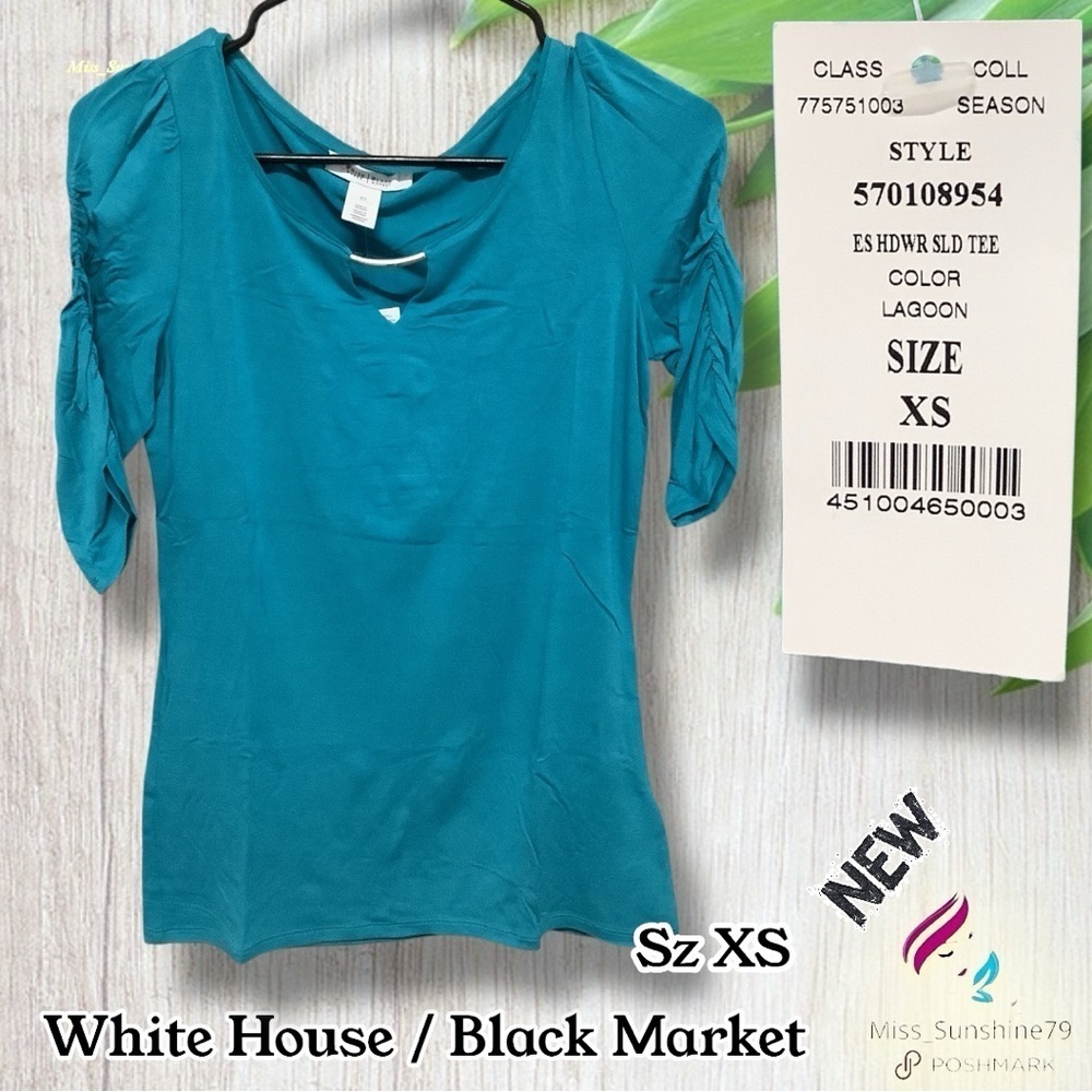 White House Black Market NEW - Sz XS - Teal Top w/ 3/4 sleeve